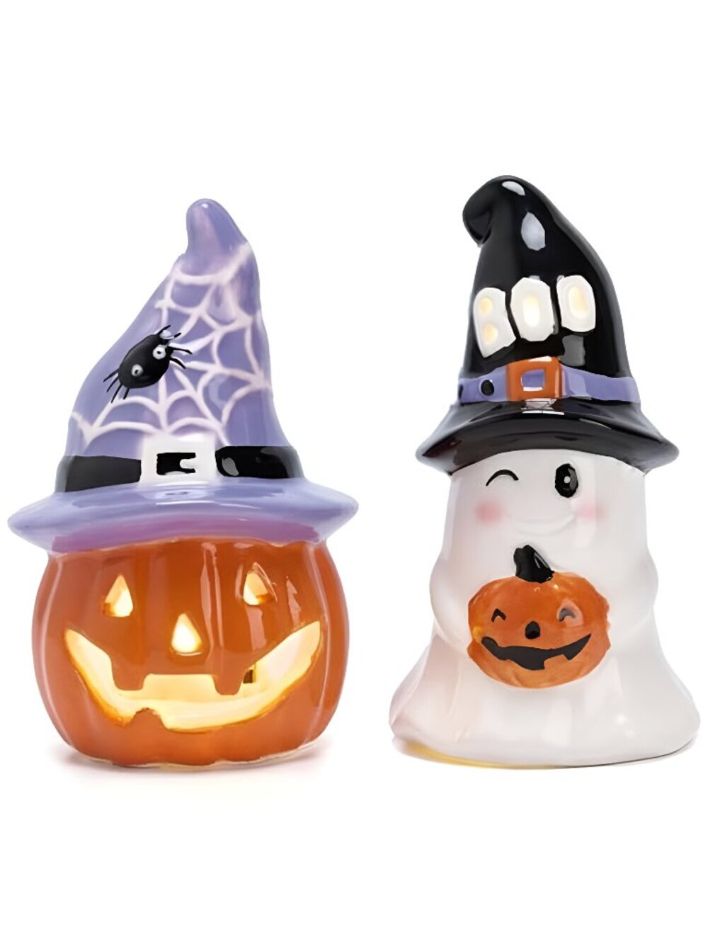 Halloween Decorations Indoor for Home, 2Pcs Ceramic Halloween